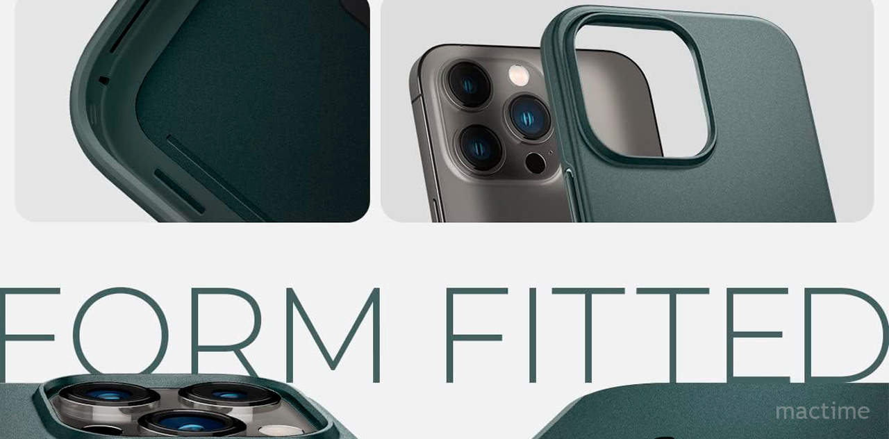 Элегантный чехол-накладка Thin Fit для iPhone 14 Pro Max, тёмно-зелёный
